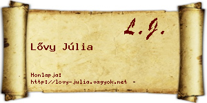 Lővy Júlia névjegykártya